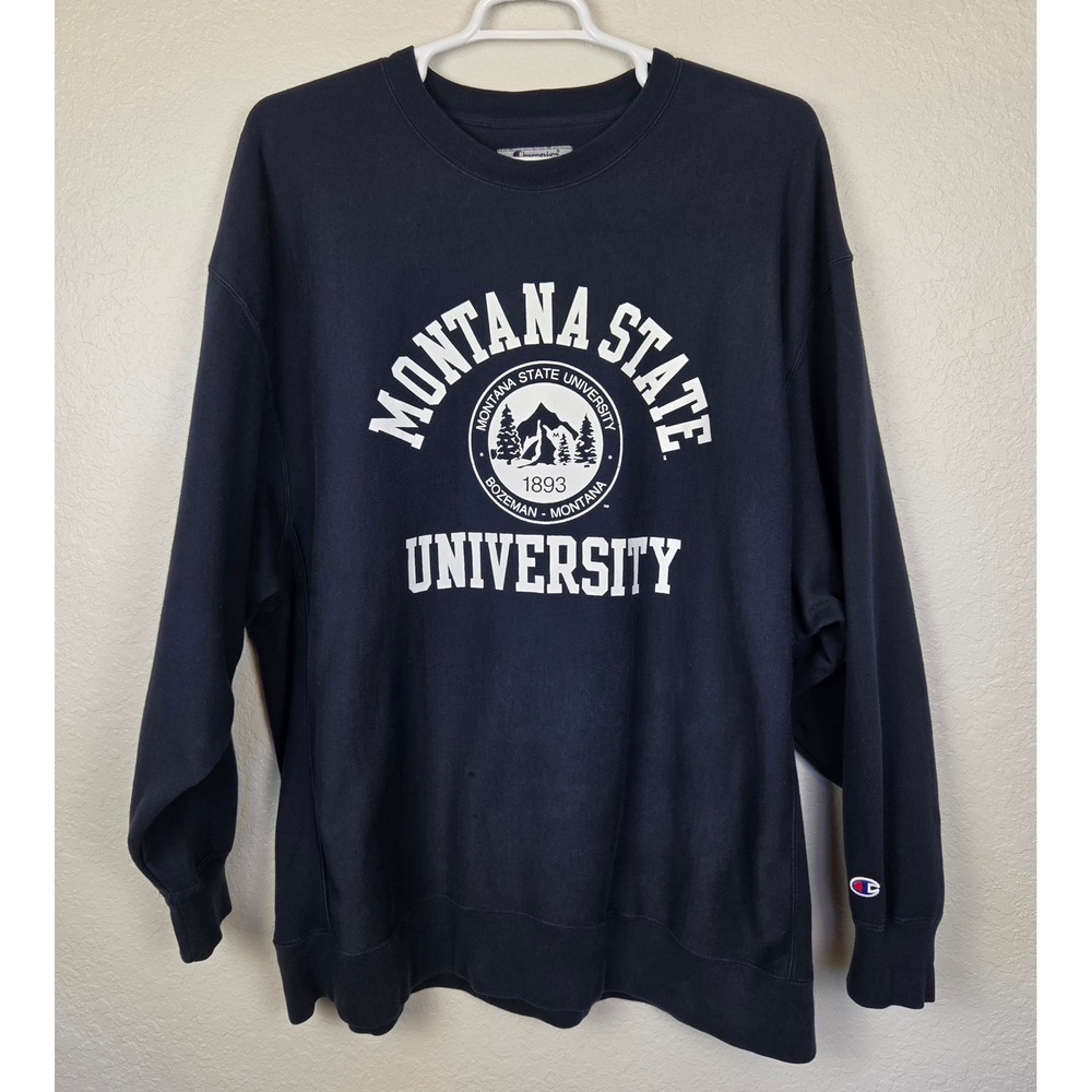 Champion Reverse Weave Men's Montana State University Navy Blue Sweatshirt XXXL